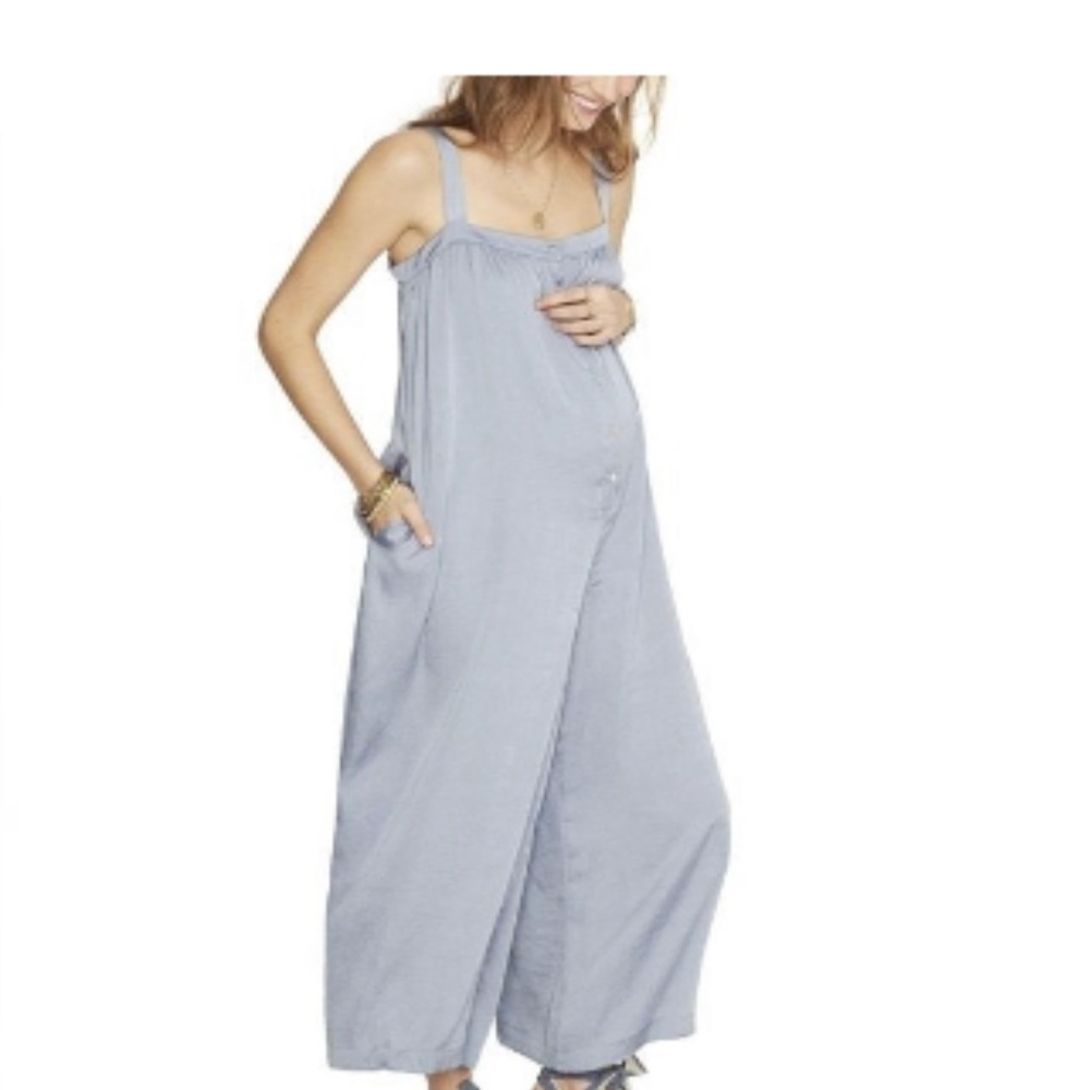 Hatch Wide Leg Blue Jumpsuit